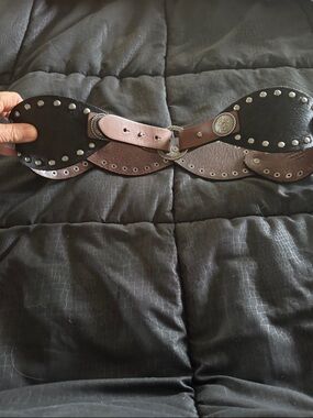 Idyllwind  black calf hair and brown leather concho hip belt -worn one time.